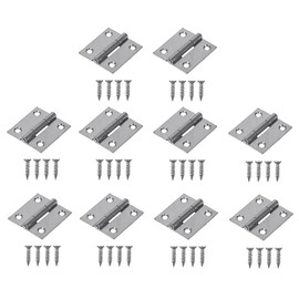 TERF® 10 Pcs Zinc Plated Stainless Steel Butt Hinges 25mm Door Butt Hinges Folding 25mm [1 inch] Silver for Home Furniture Bathroom Cabinet Window Internal Doors Including Fixing Screw