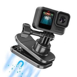 Backpack Strap Quick Clip Mount for Gopro Hero 13 12 11 10 MAX, 360° Rotation Magnetic Clamp for DJI Osmo 360 Action 5 Pocket 3 for Insta360 X5 X4 Go 3s for AKASO EK7000/Brave Accessories