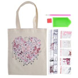 Diamond Painting Shopping Bag Potted Flowers Pattern Diamond Embroidery 5D Painting DIY Arts Rhinestone Handbag for Home Travel Work(#1)