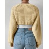 SECRETEYARD Women's Long Sleeve Open Front Knitted Crop Cardigan Drop
