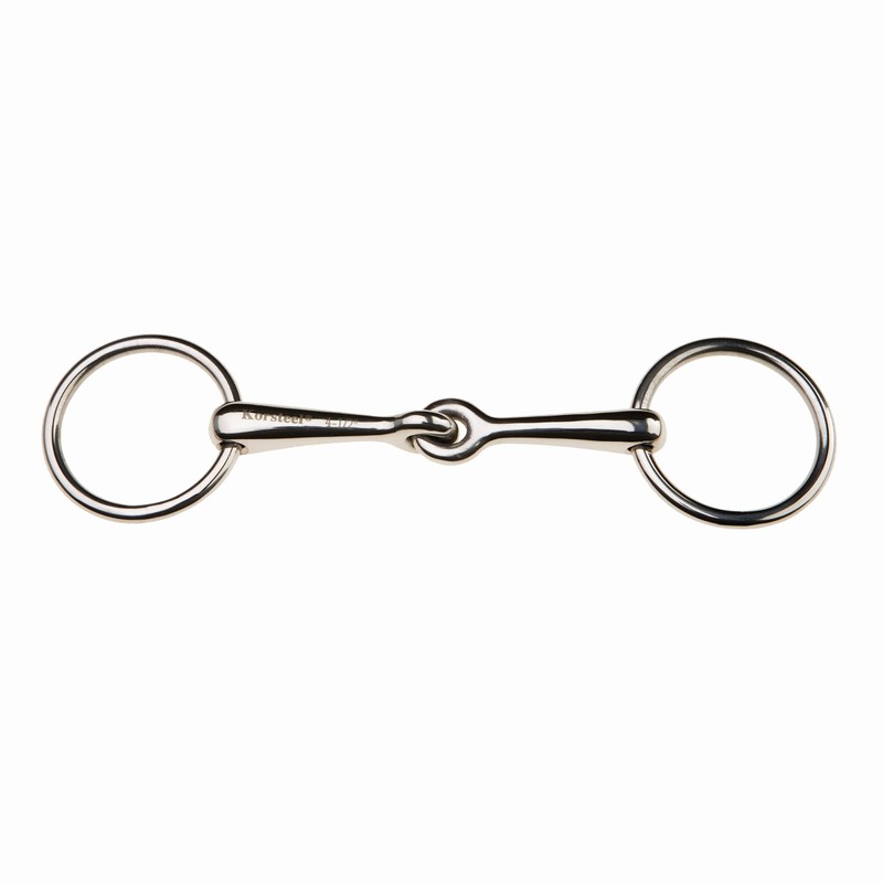 Korsteel Stainless Steel Weymouth Loose Ring Bradoon Snaffle Bit, 4.5"
