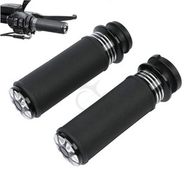 TCMT 1" 25mm Black Electric Handlebar Bar Grips Fits For Harley Touring 2008-2020