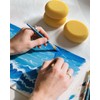 Round Painting Sponges 4 Pack Yellow Artist Sponges for Watercolor,