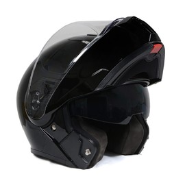 Milwaukee Helmets MPH9813DOT Gloss Black Menace DOT Approved Motorcycle Modular Helmet w/ Drop Down Visor - X-Large