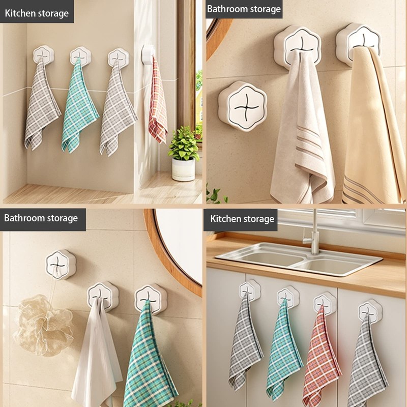 Set of 4 Tea Towel Holders, No Drilling, Kitchen Towel