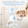 TYRY.HU 3 Pack Silicone Pacifier Holder Clip with One Piece