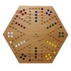 Solid Oak Double Sided Marble Board Game Hand Painted by