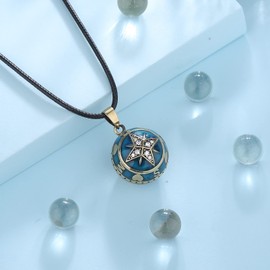 EUDORA Harmony Ball Blaue Erde Bola Klangkugel Kette Schwangerschaft Schutzengel Anhänger für Damen, Mexiko Bola Musik Halskette Engelsrufer Kette mit Anhänger Schmuck Geschenke für Frauen Mutter