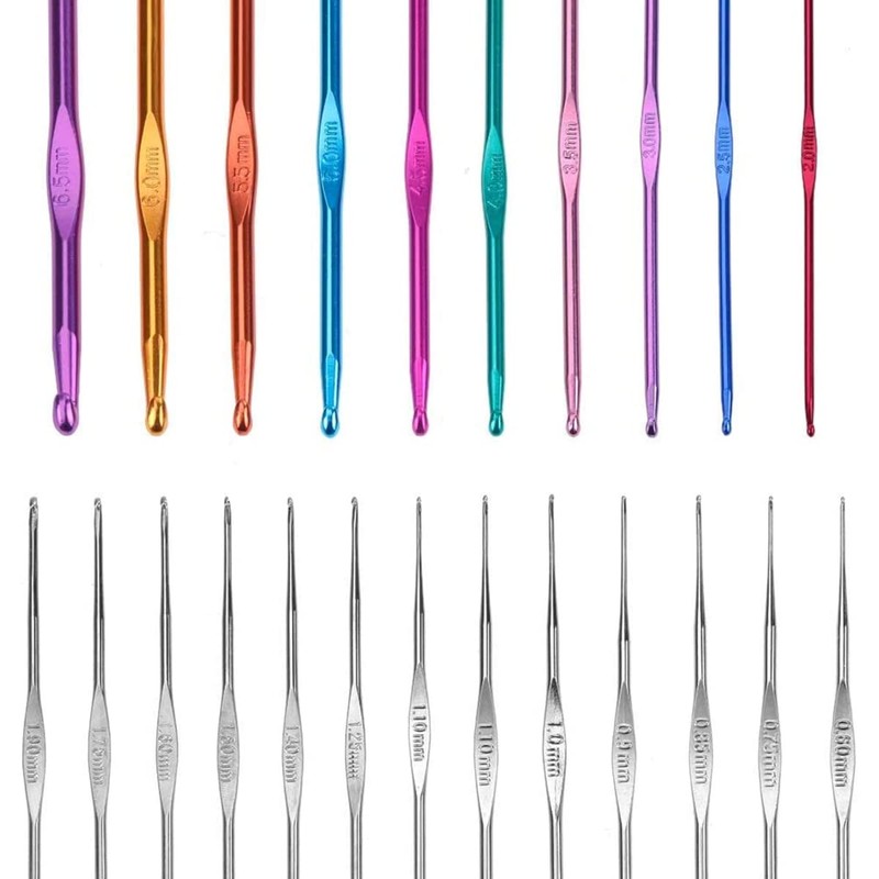 Abizarch Crochet Hooks Kit with Storage Case, Ergonomic Knitting Tools,