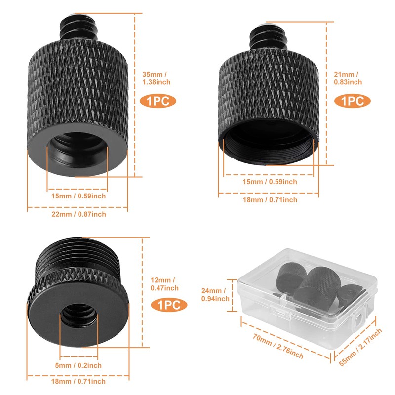 3 Pieces Microphone Stand Adapter, 1/4, 5/8 Mic Stand Adapter,