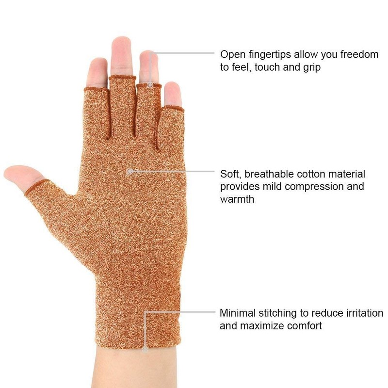 Brace Master Arthritis Gloves 2 Pairs, Compression Glove Support and