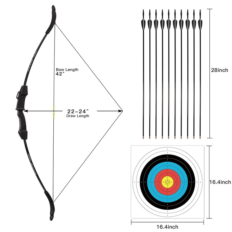 LWANO 42" Bow and Arrow Set for Kids, Archery Beginner