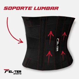 Faja Reductora Doble Compresión Felter Sports Para Gimnasio Color Negro Talla S                                                                       