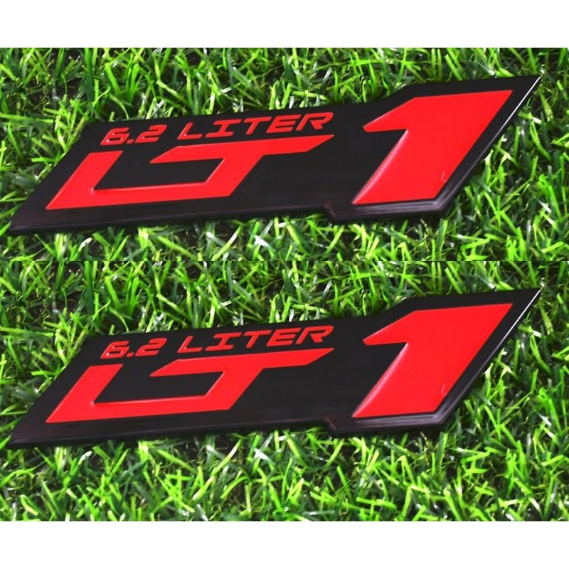 2pcs LT 1 6.2 Liter ZR1 Emblem Engine Hood Badge