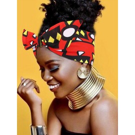 Yean African Headband Knotted Wide Hair Band Yoga African Headwraps for Women and Girls (Pack of 3) (C)
