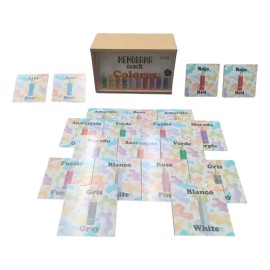 Juego Memoria Montessori Bilingüe Español Inglés Madera Arca México                                                                                   