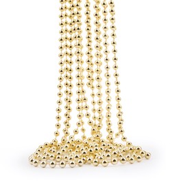 2.7m Christmas Beaded Garlands - Bead Chain, Christmas Tree Decoration, String Chain Hanging Pearl Beads for Home Christmas Festive DIY Decoration, Xmas Ornament (Gold, 2.7m)