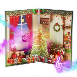 APOTODITO 3d Musical Christmas Cards, Pop Up Christmas Card with Music and Light, Merry Christmas Pop up Greeting Card, Unique Christmas Gifts for Family Friends Children in Christmas Holiday New Year.