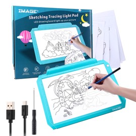 Light Pad, IMAGE A4 Tracing Pad with USB Power Supply/Battery Operated, Dimmable Brightness with Memory Function, LED Tracing Light Pad for Drawing, Sketching and Animation 6000k White