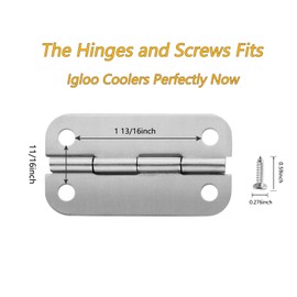 Radezon Stainless Steel Cooler Hinges Replacement for Igloo Style Ice Chests,316 Stainless Steel (3 PCS Cooler Hinges)
