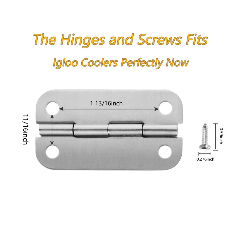 Radezon Stainless Steel Cooler Hinges Replacement for Igloo Style Ice