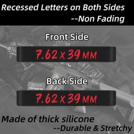 12 Pack Magsaddle 7.62x39mm Magazine Marking Bands 7.62x39 Caliber Identification Holster Accessories (Black - Red)