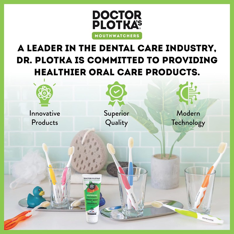 MOUTHWATCHERS Soft Flossing Manual Toothbrush for Adults, Green, Ultra Clean,
