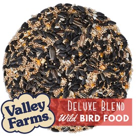 Valley Farms Deluxe Blend Wild Bird Food for Outside Feeders, Sunflower Seeds Bird, Safflower Bird Seed for Outside feeders, Millets for Birds, Great Value Birdseed for Cardinals, Bird Feed (40 LBS)