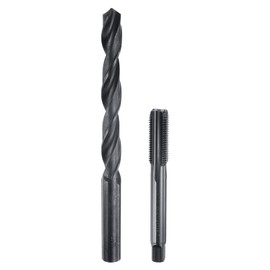 QUARKZMAN Gewindebohrer Set, M12 x 1,25 Metrisches Gerades Flöten Gewindebohrer & 10,8 mm Spiralbohrer, Schwarzoxid HSS 6542 Maschinengewindebohrer Set