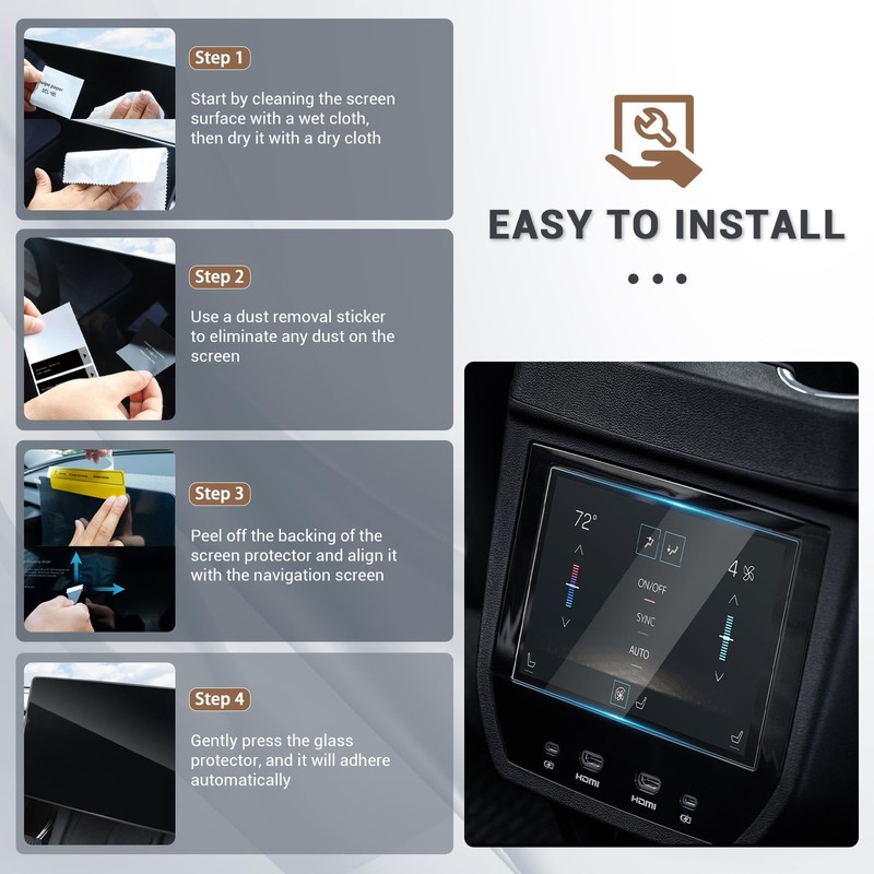 2026 GMC Yukon Rear AC Control Screen Protector Tempered Glass