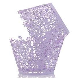 KOSTOO Cupcake Wrappers 50pcs/Pack Lace Cupcake Liners Laser Cut Cupcake Papers Cupcake Muffin Cups for Christmas/Wedding/Birthday Party Decoration (Light Purple)