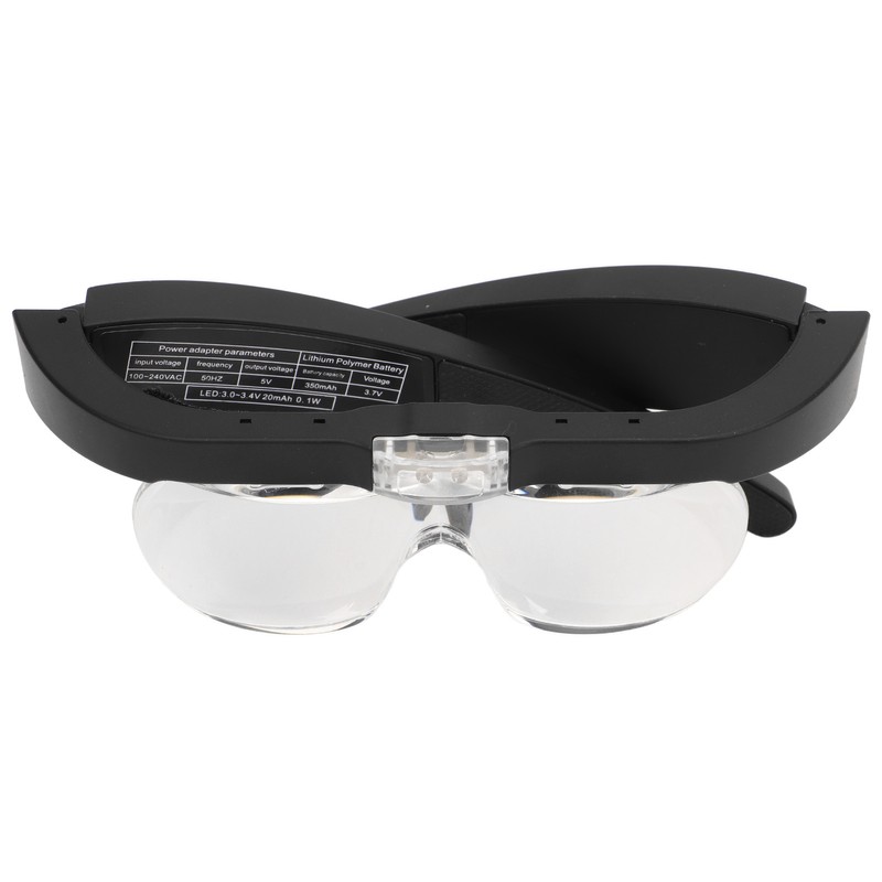 Headband Magnifying Glass Adjustable LED White Light 4 Interchangeable Lenses