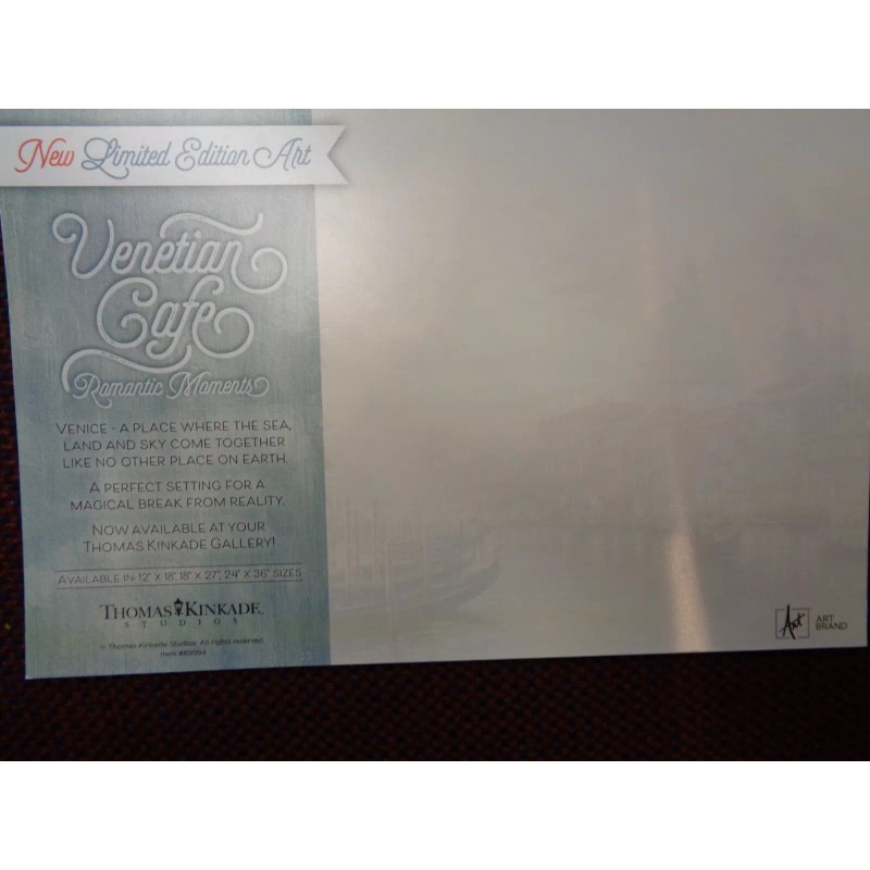 Thomas Kinkade Studio Postcard Venetian Cafe