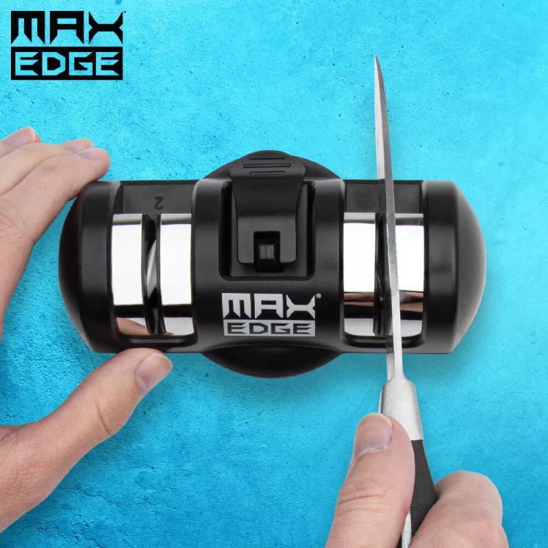Max Edge Knife Sharpener, Precise Sharpening, Diamond & Ceramic Grinding