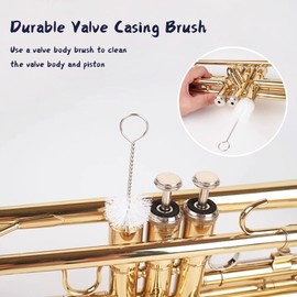 INNOVAYOU Trumpet Cleaning Kit, Clean and Care Horn, Trumpet Valve Oil Kit with Valve Oil, Slide Grease, Cork Grease, Cleaning Cloth, Mouthpiece/Valve/Bore Brushes, Polishing Cloth
