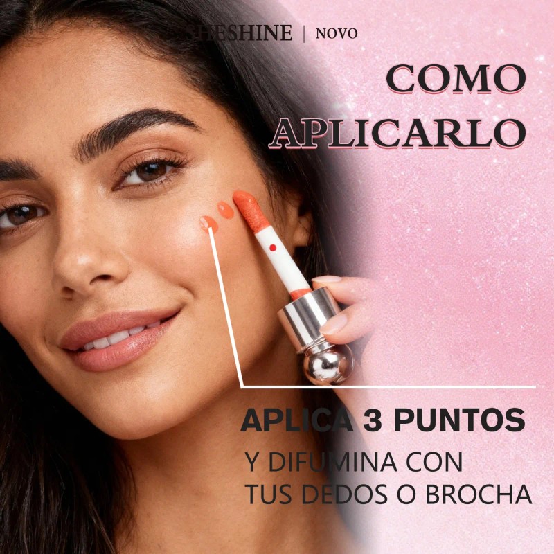 Sheshine2001 Novo Blush Líquido Luminoso Larga Duración Tono