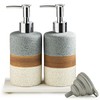 Cormomu Ceramic Soap Dispenser Set(2 Pack) – Hand Soap, Dish