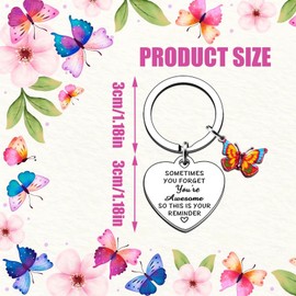 Ehuixinsheng Inspirational butterfly Keyring Gifts for Women Encouragement Inspirational Quote Keychain For Women Girls Family Friends Stay Strong Gifts Graduation Birthday Chritsmas