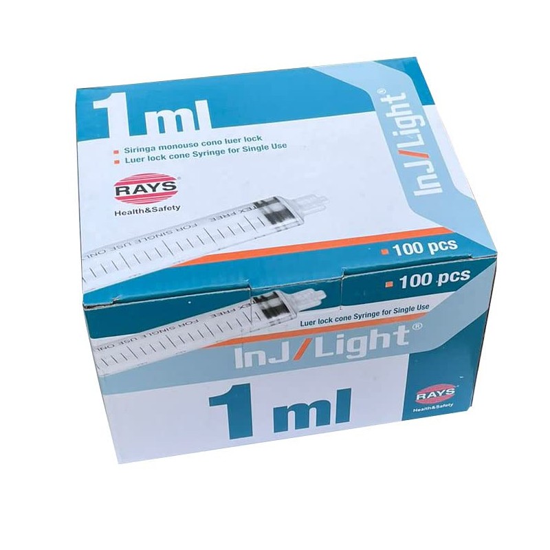 1ml Syringe Sterile Luer Lock CE Marked (Box of 100)