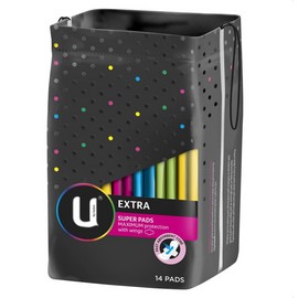 Kotex U by Kotex Super Pads Wing Extra 14 Pack