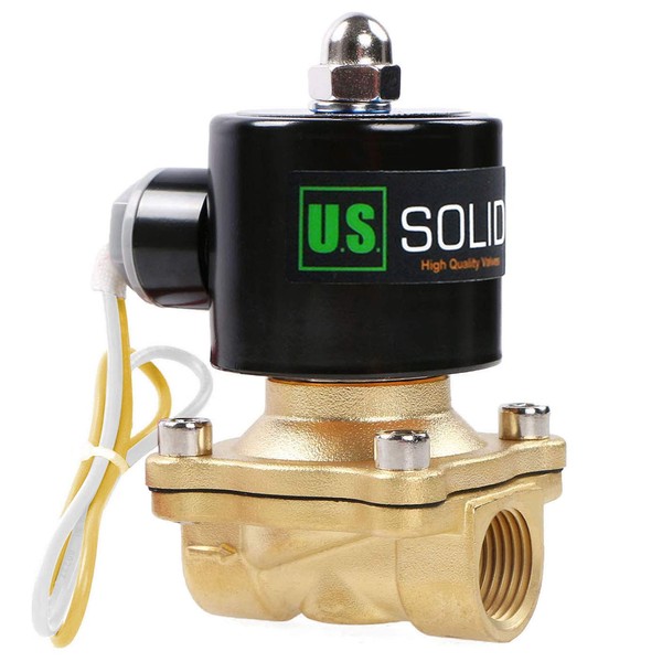 U.S.Solid 110V AC 1/2" Brass Solenoid Valve Direct Acting Compressed Air Water Water Air Solenoid Valve