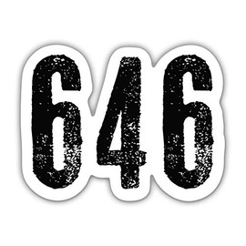 Squiddy 646 Area Code New York City City Home Town Local Pride - Vinyl Sticker Decal for Phone, Laptop, Water Bottle (3" Wide)