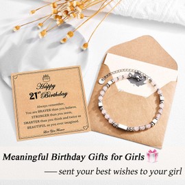 IKIATY 21st Birthday Gifts for Her, 21 Year Old Birthday Gifts for Her, Female 21st Birthday Bracelet Gifts for Daughter Granddaughter Niece Friends