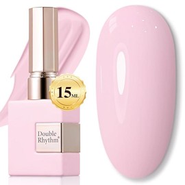 15ML Sheer Gel Nail Polish Soak Off Same Color Bottle Glossy Nail Art Gel for Salon or DIY Manicure at Home for Women:_Creamy Pink