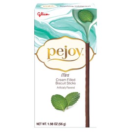 Glico Pejoy Mint Cream Filled Cocoa Biscuit Sticks, 1.98 oz (Pack of 10)
