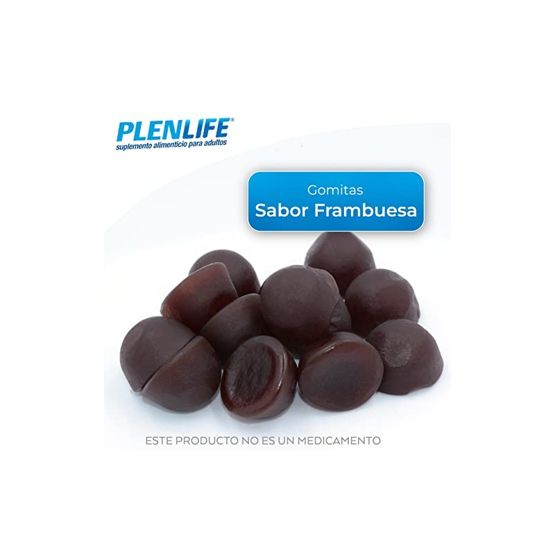 PLENLIFE Gomitas Calm con magnesio y L-teanina sabor frambuesa, 80
