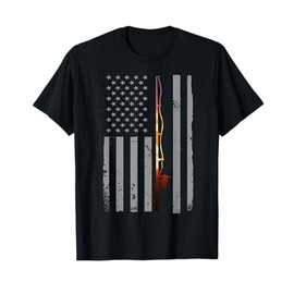 American Flag Fish Fisher Fisherman Funny Bass Fishing USA T-Shirt