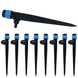 Seimneire Drip Irrigation Emitters with Lock, Adjustable 360 Degree Drippers Sprinklers for 1/4" Tube, Irrigation Sprayer for Garden House Watering System - 25Pcs Blue