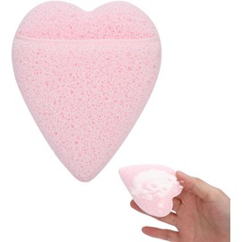5 Esponjas Faciales para Limpieza, Esponja de Limpieza Facial en Forma de Corazón, Almohadillas de Lavado Facial para Eliminar Maquillaje Exfoliante Esponja Facial