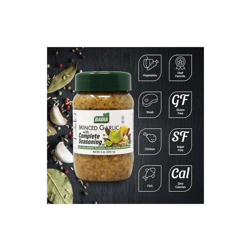 Ajo Picado 8 Oz con Condimento Completo